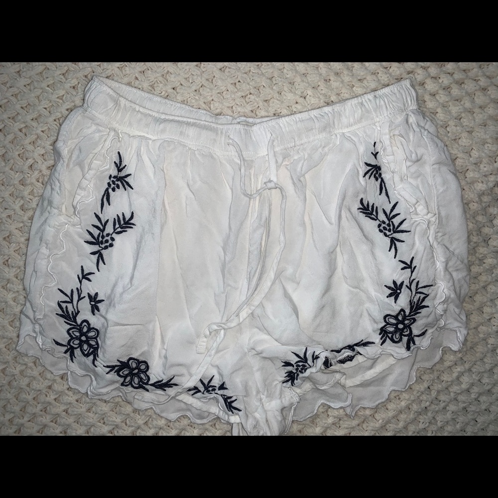 White Cotton Shorts